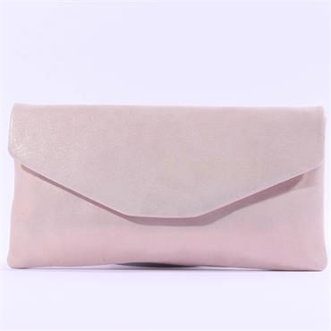 Le Babe Envelope Clutch Chain Handbag - Nude Shimmer