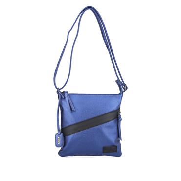 Remonte Crossbody Bag Diagonal Zip - Blue Metallic