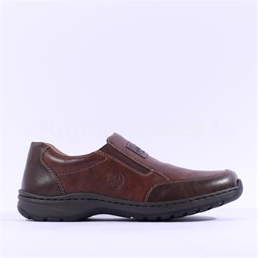 Rieker Slip On Shoe Wide Fit - Brown Combination