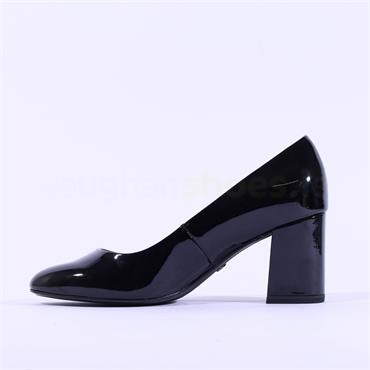 Tamaris Rosalyn Block High Heel - Black Patent