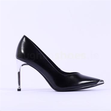 Tamaris Gabbe Toe Cap Pencil High Heel - Black Silver