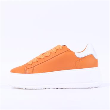 Tamaris Yuma Platform Sole Lace Trainer - Orange Leather