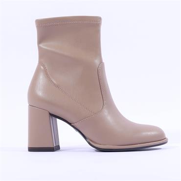 Tamaris Aspasia Block Heel Stretch Boot - Taupe