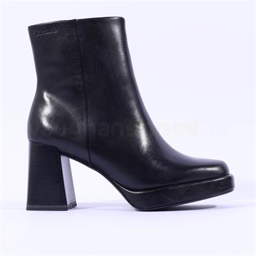Tamaris Kyria Platform Block Heel Boot - Black Leather
