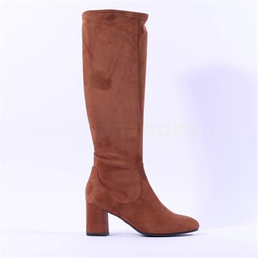 Tamaris Rosalyn Block Heel Long Boot - Cognac