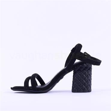 Tamaris Sadira Texture Block Heel Sandal - Black