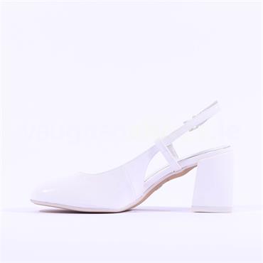 Tamaris Cornilia Block Heel Slingback - White Patent