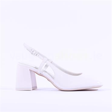 Tamaris Cornilia Block Heel Slingback - White Patent