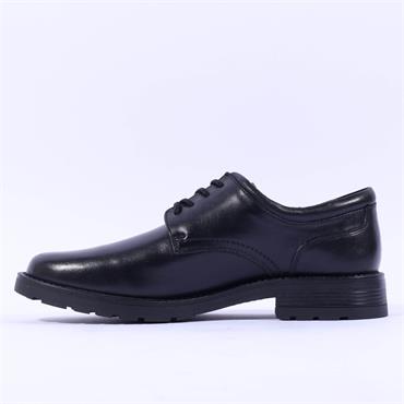 Ara Men Allesio Plain Toe Lace Shoe - Black Leather
