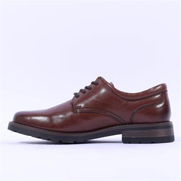 Ara Men Allesio Plain Toe Lace Shoe - Brown Leather