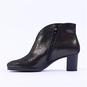 Ara Orly Block Heel V Cut Boot - Black Shimmer