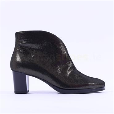 Ara Orly Block Heel V Cut Boot - Black Shimmer