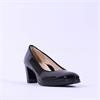 Ara Orly Round Toe Block Heel Court Shoe - Black Patent