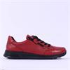 Ara Osaka Side Zip Lace Trainer - Red Leather