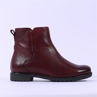 Ara Liverpool Low Heel Ankle Boot - Wine Leather