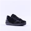 Ara Osaka Side Zip Ribbon Lace Trainer - Black Shimmer