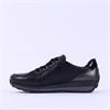 Ara Osaka Side Zip Ribbon Lace Trainer - Black Leather