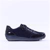 Ara Osaka Side Zip Ribbon Lace Trainer - Navy Shimmer