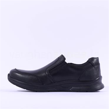 Rieker Men Tex Slip On Shoe - Black Leather