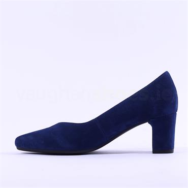 Gabor Helga Stacked Heel Court Shoe - French Blue