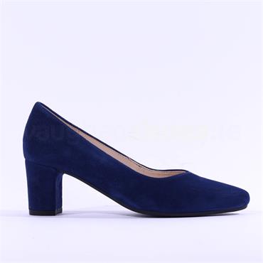 Gabor Helga Stacked Heel Court Shoe - French Blue
