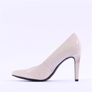 Marco Tozzi Metato Pointed Toe High Heel - Cream Patent