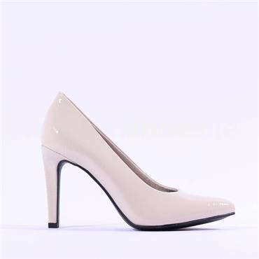 Marco Tozzi Metato Pointed Toe High Heel - Cream Patent