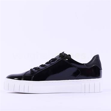 Marco Tozzi Ago Bungee Lace Trainer - Black Patent