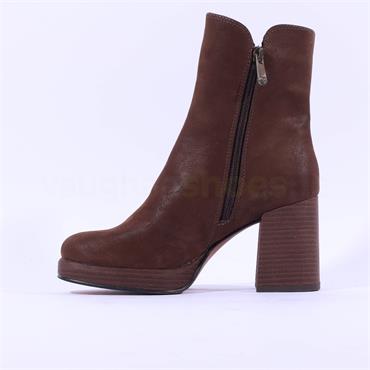 Marco Tozzi Kulla Block Heel Platform - Brown Nubuck