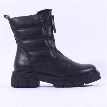 Marco Tozzi Poli Quilted Front Zip Boot - Black