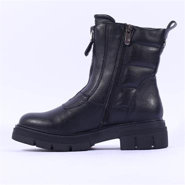 Marco Tozzi Poli Quilted Front Zip Boot - Black