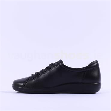 Ecco Women Soft 2.0 Laced - Black Leather