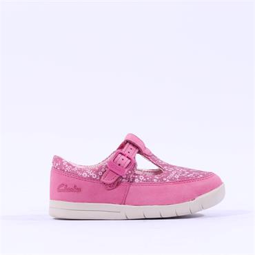 Clarks Kids Crazy Tale Fst (G Fit) - Hot Pink Leather