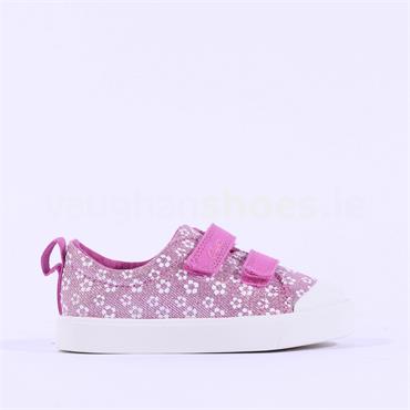 Clarks Girls City Bright T (F Fit) - Pink Sparkle