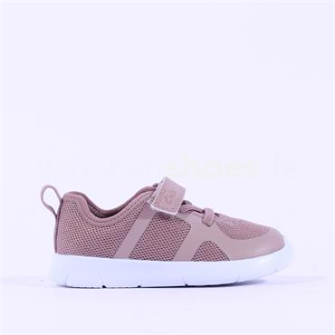 Clarks Girls Ath Flux T Trainer (F Fit) - Dusty Pink
