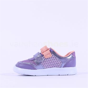 Clarks Girls Ath Horn T (F Fit) - Purple Combi