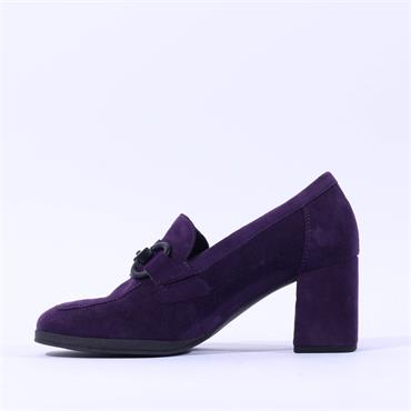 Gabor Poem Block Heel Link Loafer - Purple Suede