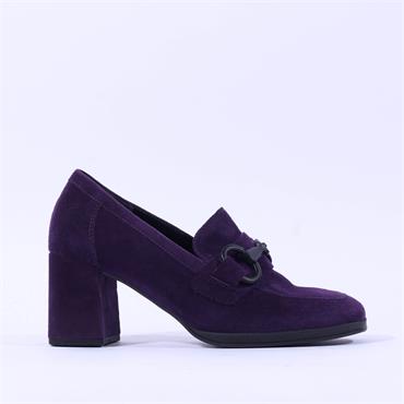 Gabor Poem Block Heel Link Loafer - Purple Suede