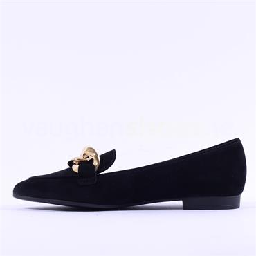 Gabor Carol Slip On Link Detail Loafer - Black Gold