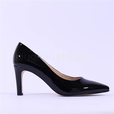 Gabor Dane Classic Pointed Toe High Heel - Black Patent