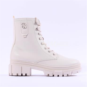 S.Oliver Jinny Laced Military Boot - Cream