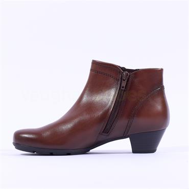 Gabor Heritage Low Block Heel Boot - Tan Leather