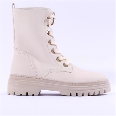 Gabor Genoa Stitch Sole Military Boot - Off White Leather