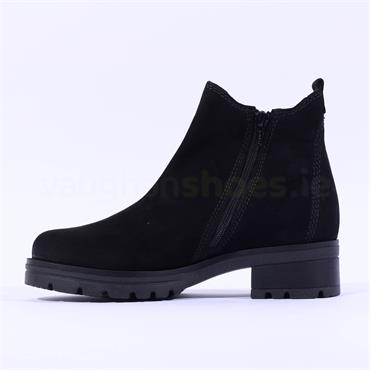 Gabor Sallis Block Heel Chelsea Boot - Black Suede