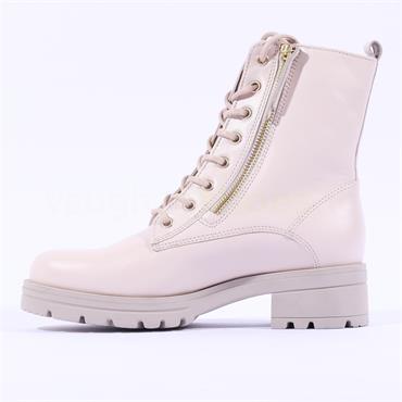 Gabor Countdown Lace Zip Military Boot - Off White Leather