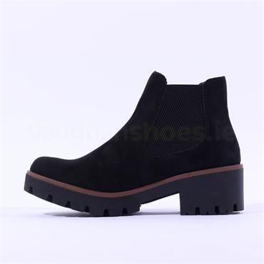 Rieker Platform Gusset Ankle Boot - Black