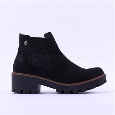 Rieker Platform Gusset Ankle Boot - Black