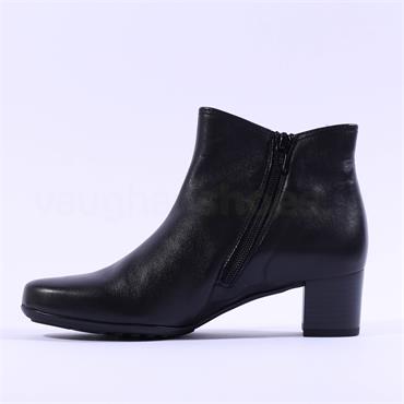 Gabor Block Heel Boot Strap Keegan - Black Leather