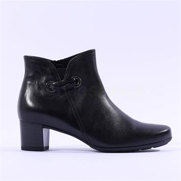 Gabor Block Heel Boot Strap Keegan - Black Leather