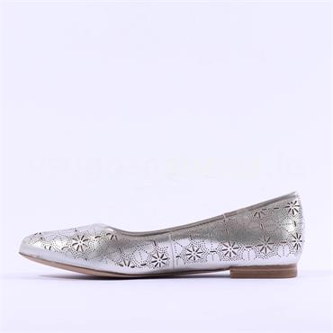 Caprice Alisa Low Heel Slip On Shoe - Pearl Metallic